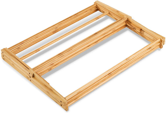 Bartnelli Bamboo Laundry Drying Rack for Clothes, Wood Clothing Dryer, Extreme Stability, Heavy Duty Built, Foldable, Collapsible Space Saving | Indoor-Outdoor Use - Pre-Assembled (BDR-553)