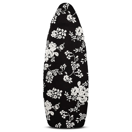 Bartnelli Ironing Board Covers Multi Layered 55" X 23.5" Great for All Bigger Sized Ironing Board Fits Model 1105 and 1118 (BLACK, WHITE FLORAL)