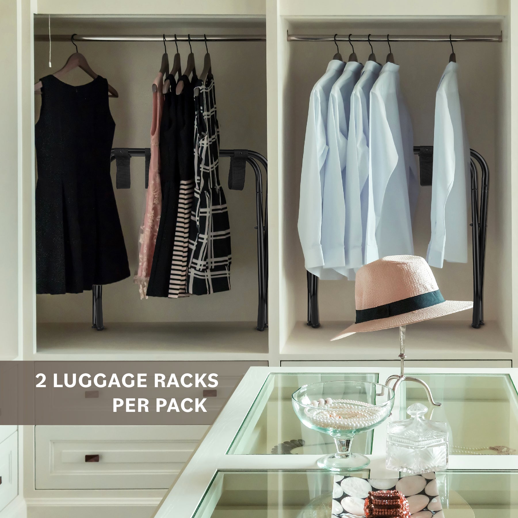 Closet best sale luggage rack